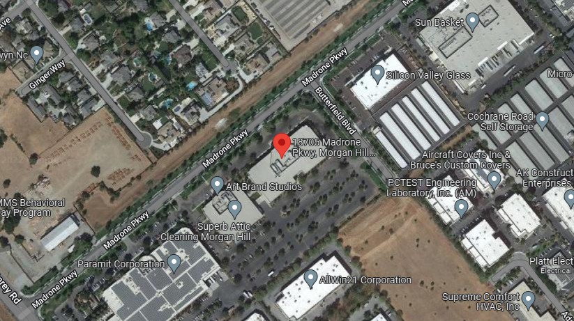 18705 Madrone Pky,Morgan Hill,CA,95037,US Morgan Hill,CA